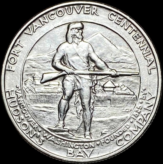 1925 Silver Fort Vancouver Centennial Half Dollar LIGHTLY CIRCULATED