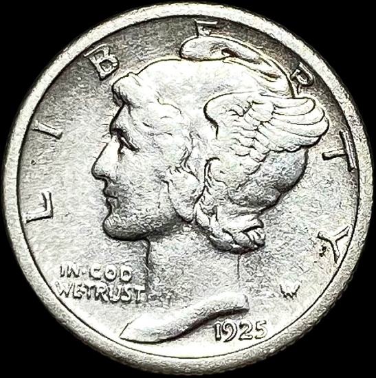 1925 Mercury Dime NEARLY UNCIRCULATED