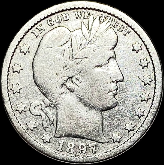 1897-O Silver Barber Quarter LIGHTLY CIRCULATED