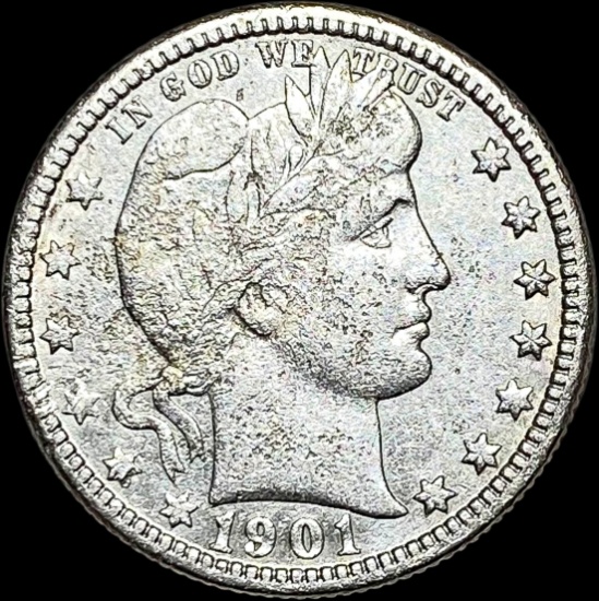 1901 Barber Silver Quarter LIGHTLY CIRCULATED