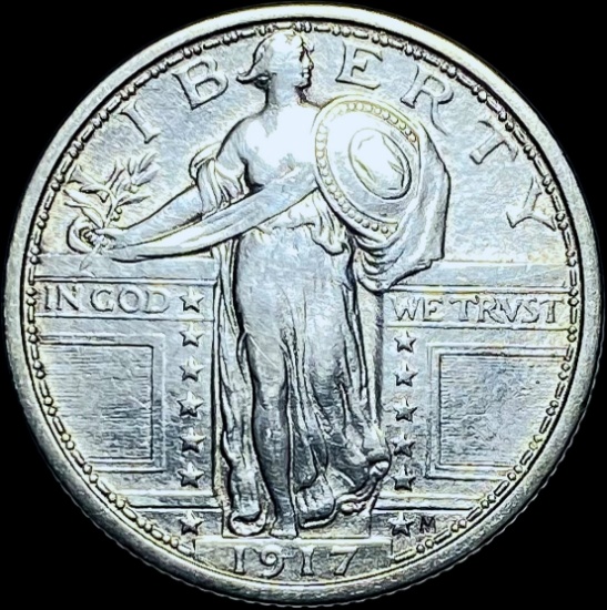 1917 Type 1 Standing Liberty Quarter CHOICE AU