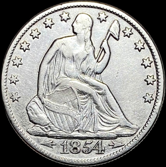 1854-O Silver Half Dollar (Seated Liberty) NEARLY UNCIRCULATED
