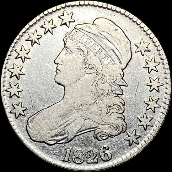 1826 Capped Bust Half Dollar LIGHTLY CIRCULATED