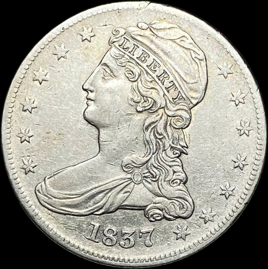 1837 Silver Capped Bust Half Dollar CLOSELY UNCIRCULATED