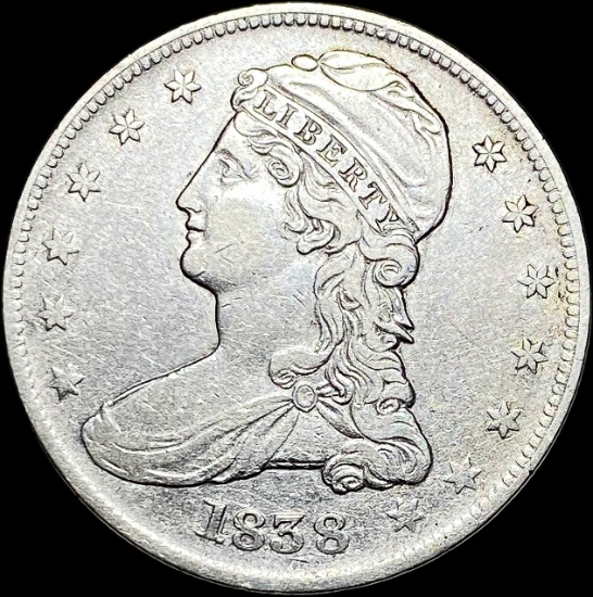 1838 Silver Half Dollar (Capped Bust) NEARLY UNCIRCULATED