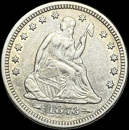 1873 Arrows Seated Liberty Quarter CLOSELY UNCIRCULATED