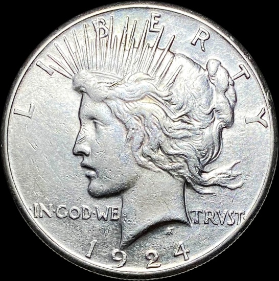 1924 Silver Peace Dollar CLOSELY UNCIRCULATED