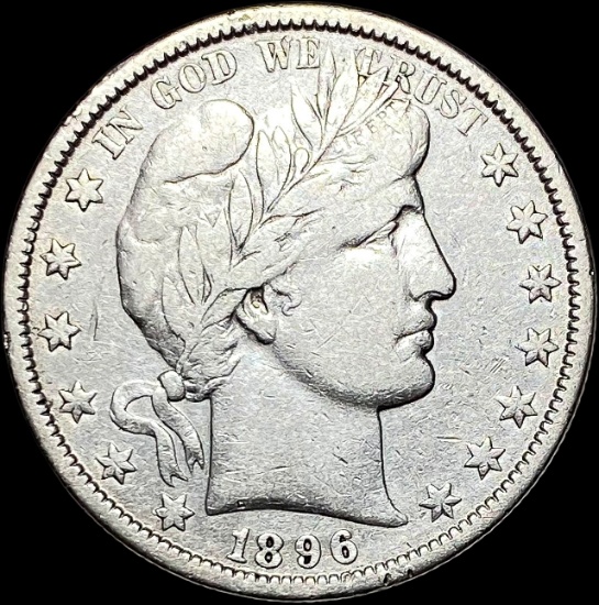 1896 Silver Half Dollar (Barber) LIGHTLY CIRCULATED
