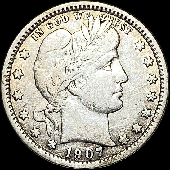 1907 Barber Quarter LIGHTLY CIRCULATED