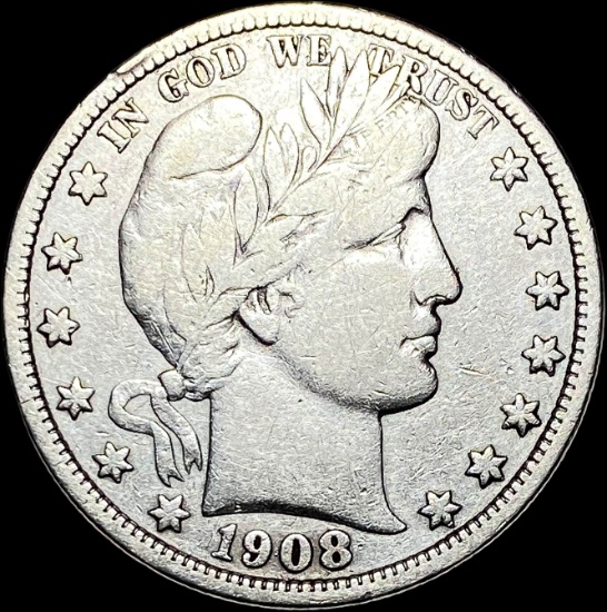 1908 Silver Half Dollar (Barber) NICELY CIRCULATED