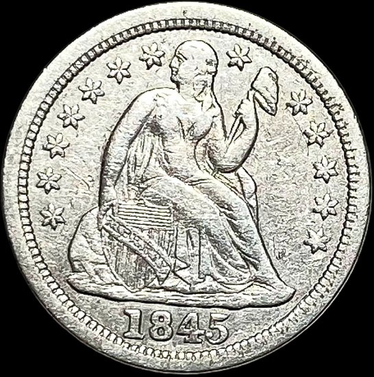 1845 Seated Liberty Dime NEARLY UNCIRCULATED