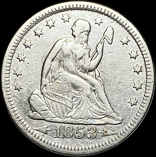1853 Arrows Seated Liberty Quarter CLOSELY UNCIRCULATED
