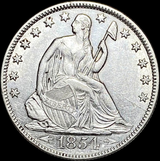1854-O Silver Seated Liberty Half Dollar CLOSELY UNCIRCULATED