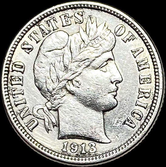 1913 Barber Dime NEARLY UNCIRCULATED