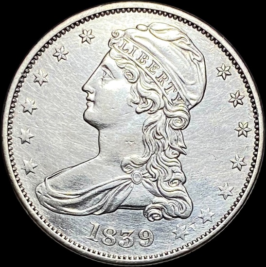 1839 Silver Half Dollar (Capped Bust) NEARLY UNCIRCULATED