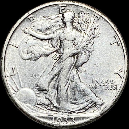 1933-S Silver Walking Liberty Half Dollar CLOSELY UNCIRCULATED