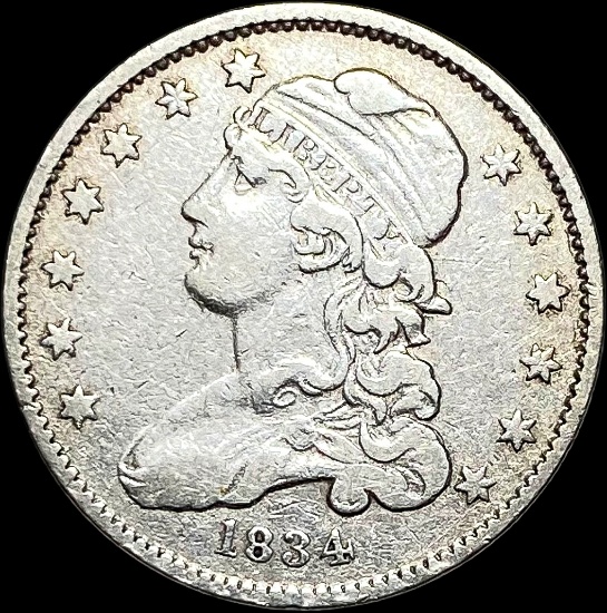 1834 Capped Bust Silver Quarter LIGHTLY CIRCULATED