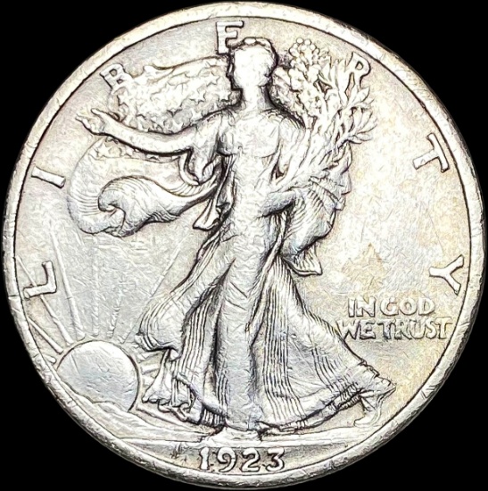 1923-S Silver Walking Liberty Half Dollar NEARLY UNCIRCULATED