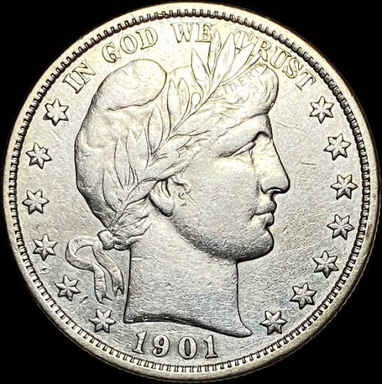 1901 Silver Half Dollar (Barber) CLOSELY UNCIRCULATED