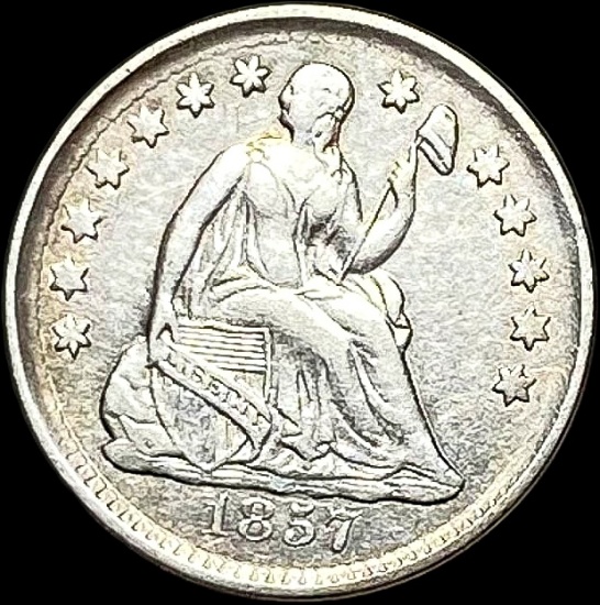 1857 Seated Liberty Half Dime NEARLY UNCIRCULATED