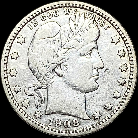 1908-D Silver Barber Quarter NEARLY UNCIRCULATED