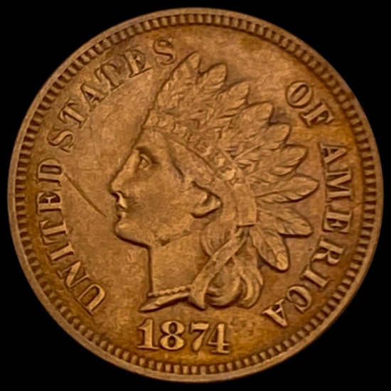 1874 Indian Head Cent CLOSELY UNCIRCULATED CLOSELY UNCIRCULATED