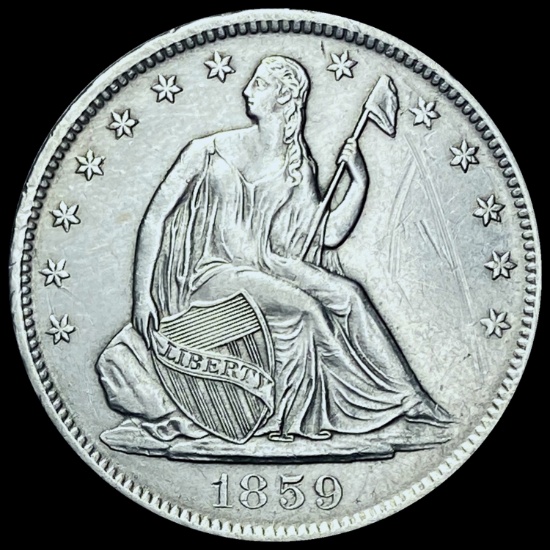 1859-O Seated Liberty Half Dollar CHOICE AU