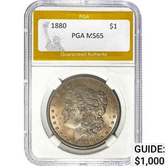 1880 Morgan Silver Dollar PGA MS65