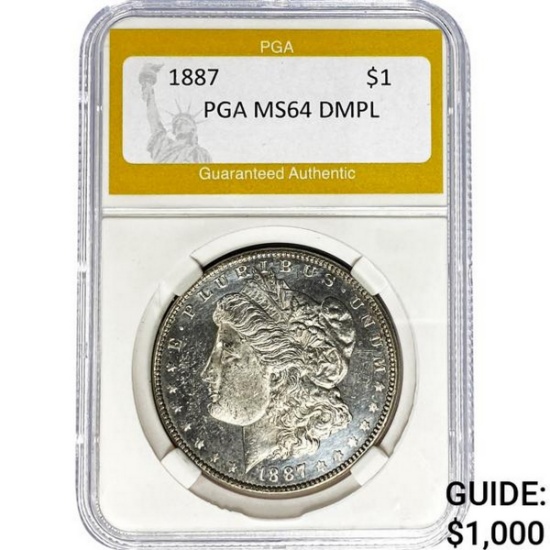1887 Morgan Silver Dollar PGA MS64 DMPL