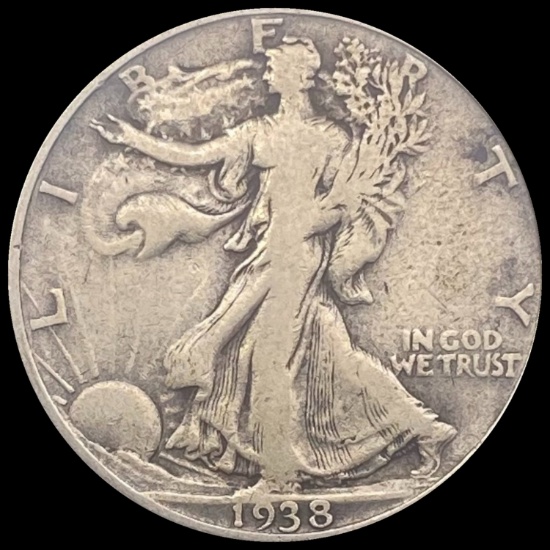 1938-D Walking Liberty Half Dollar LIGHTLY CIRCULATED