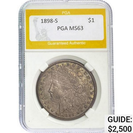 1898-S Morgan Silver Dollar PGA MS63
