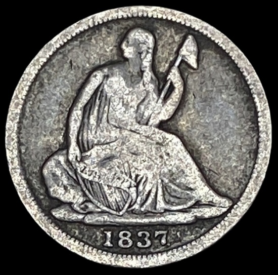 1837 Seated Liberty Half Dime NICELY CIRCULATED