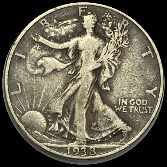 1938-D Walking Liberty Half Dollar LIGHTLY CIRCULATED