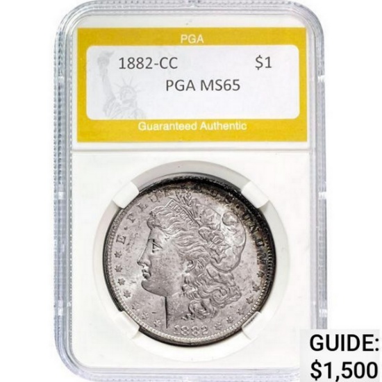 1882-CC Morgan Silver Dollar PGA MS65