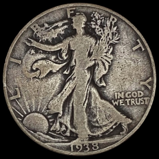1938-D Walking Liberty Half Dollar LIGHTLY CIRCULA LIGHTLY CIRCULATED