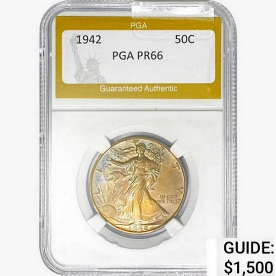 1942 Walking Liberty Half Dollar PGA PR66
