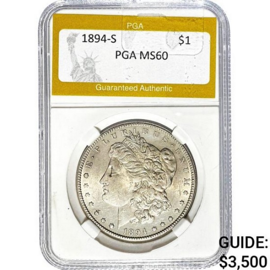 1894-S Morgan Silver Dollar PGA MS60