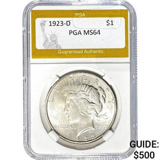 1923-D Morgan Silver Dollar PGA MS64