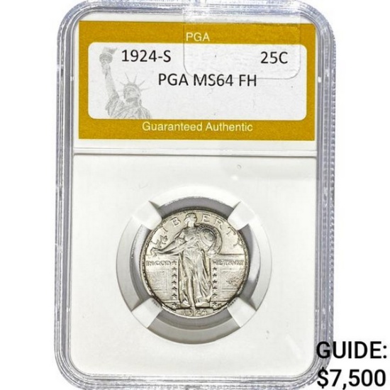 1924-S Standing Liberty Quarter PGA MS64 FH