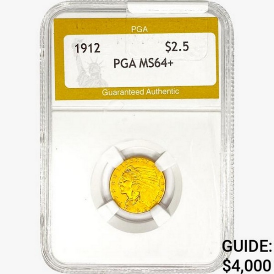 1912 $2.50 Gold Quarter Eagle PGA MS64+
