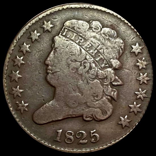 1825 Classic Head Half Cent LIGHTLY CIRCULATED