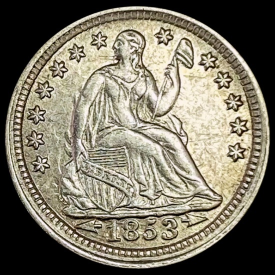 1853 Seated Liberty Half Dime CHOICE AU