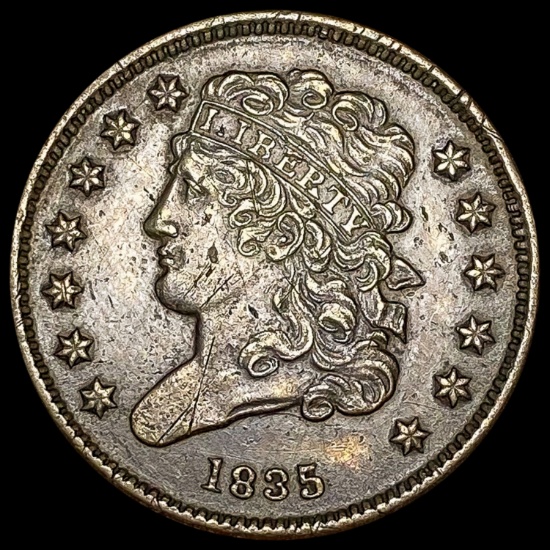 1835 Classic Head Half Cent CLOSELY UNCIRCULATED
