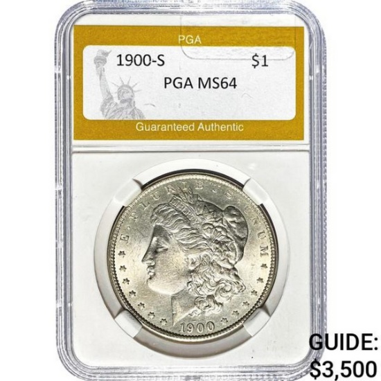 1900-S Morgan Silver Dollar PGA MS64