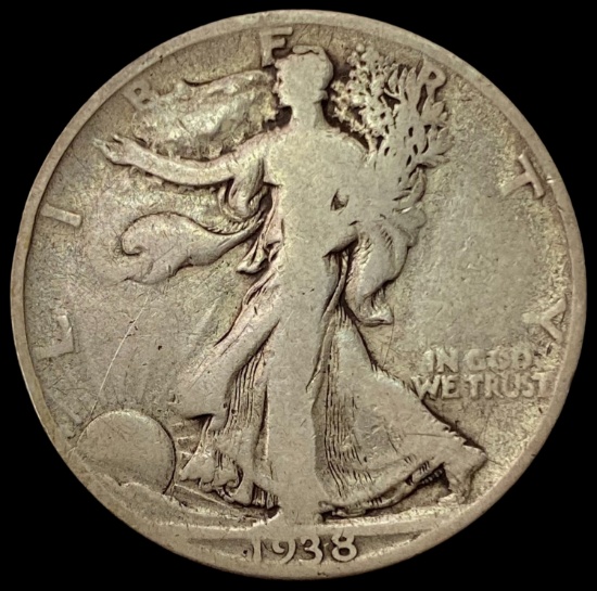 1938-D Walking Liberty Half Dollar LIGHTLY CIRCULATED