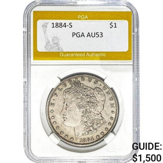1884-S Morgan Silver Dollar PGA AU53