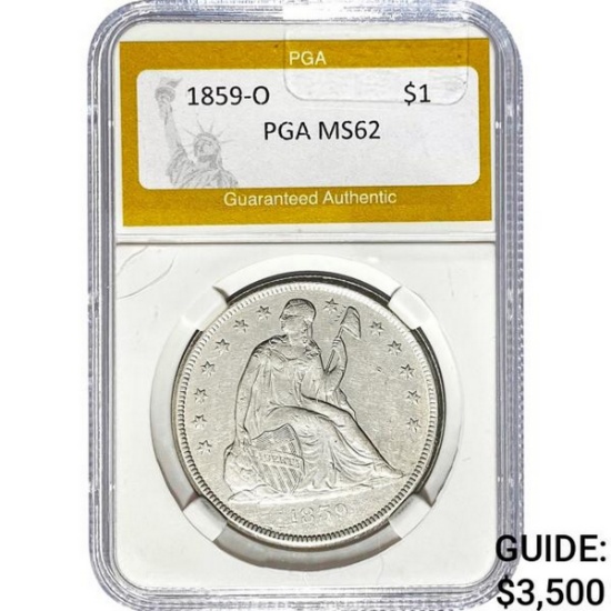 1859-O Silver Trade Dollar PGA MS62