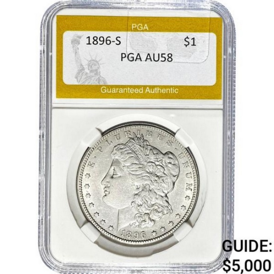 1896-S Morgan Silver Dollar PGA AU58