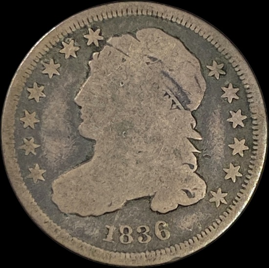 1836 Capped Bust Dime NICELY CIRCULATED