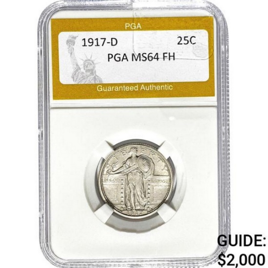 1917-D Standing Liberty Quarter PGA MS64 FH